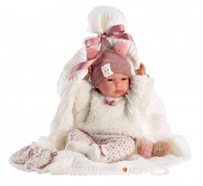 Llorens 63576 NEW BORN MEISJE - realistische baby pop met volledig vinyl lichaam - 35 cm