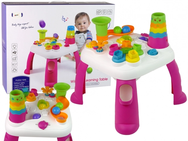 Interactieve educatieve tafel Ball Sorter Slide Pink