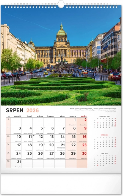 Muurkalender Praag 2026