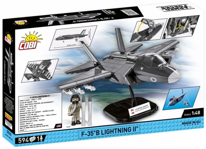 Model van de gevechtsvliegtuig F-35B Lightning II van blokken