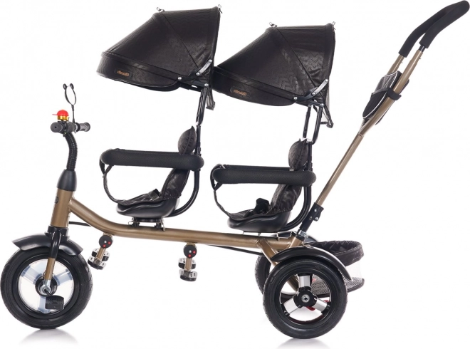 CHIPOLINO Driewieler voor tweelingen 2Play Obsidian – goud