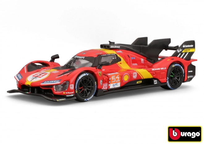Metalen model Ferrari Racing 499P LMH 2023 van de Le Mans-race