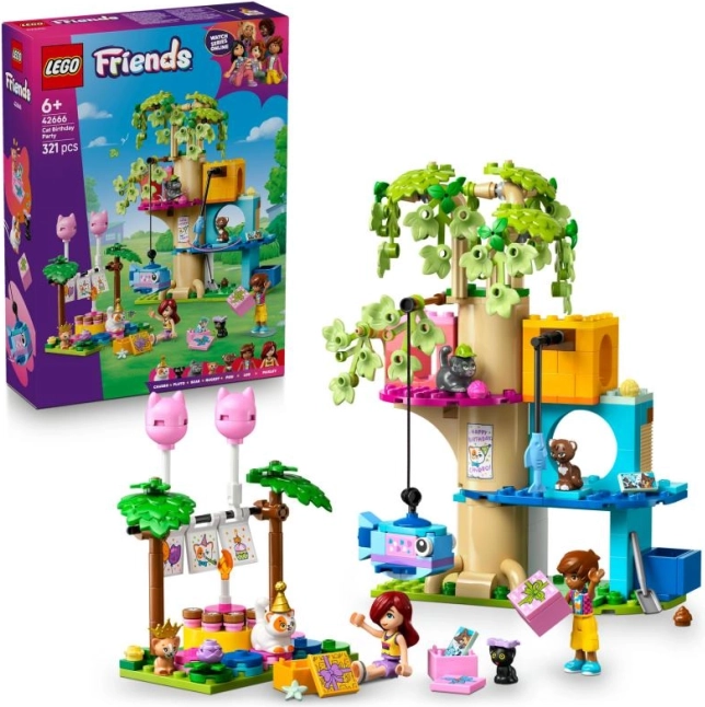 Lego Friends kattenverjaardagsfeest en boomhuis
