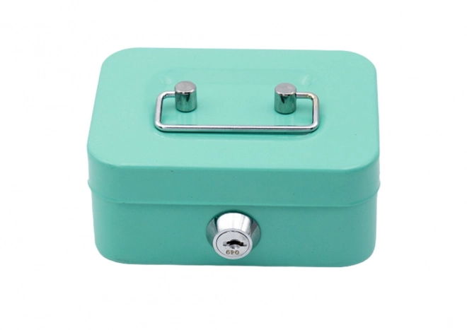 Afsluitbaar metalen kistje met twee sleutels - turquoise