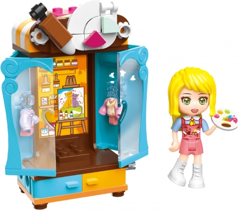 Minifiguur van een schilderes met palet