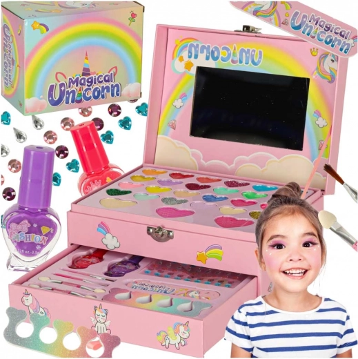 Kinder cosmeticaset voor make-up en nagels Eenhoorn