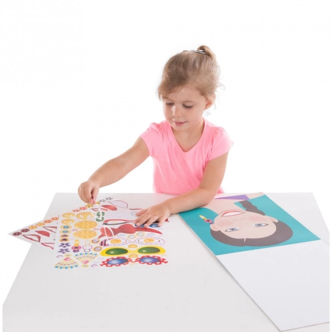Stickervel set voor meisjes - Gezichten
