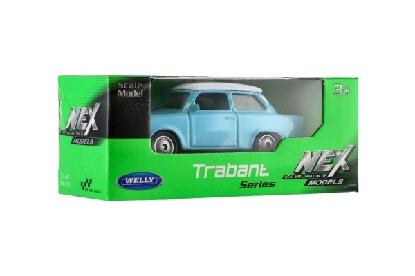 Auto Welly Trabant 1:60 metaal 7cm vrij rollend in doosje