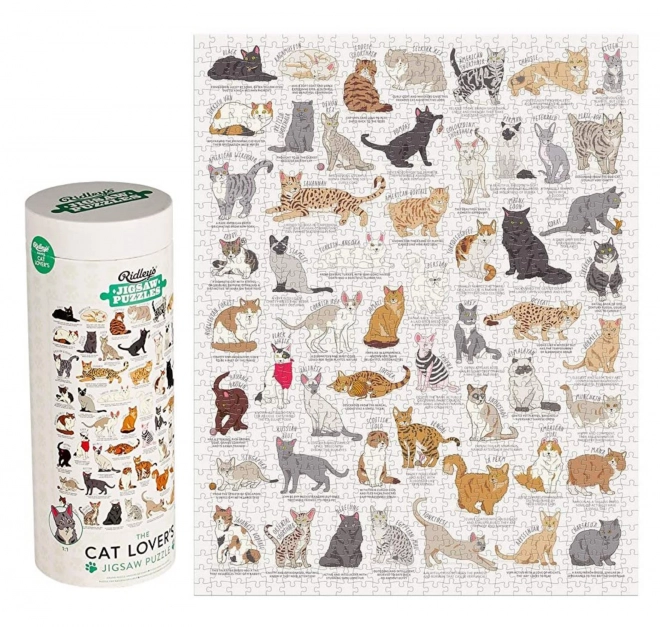 Ridley's Games Puzzel voor kattliefhebbers wit 1000 stukjes