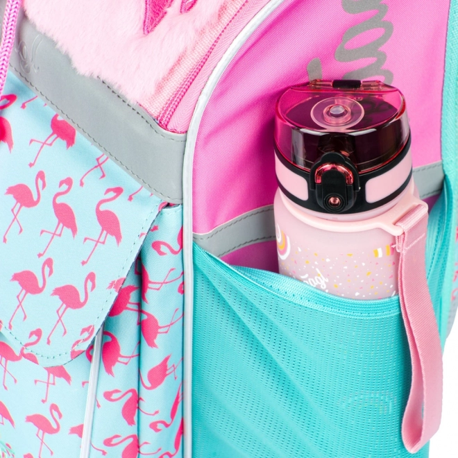 Schooltas met flamingopatroon