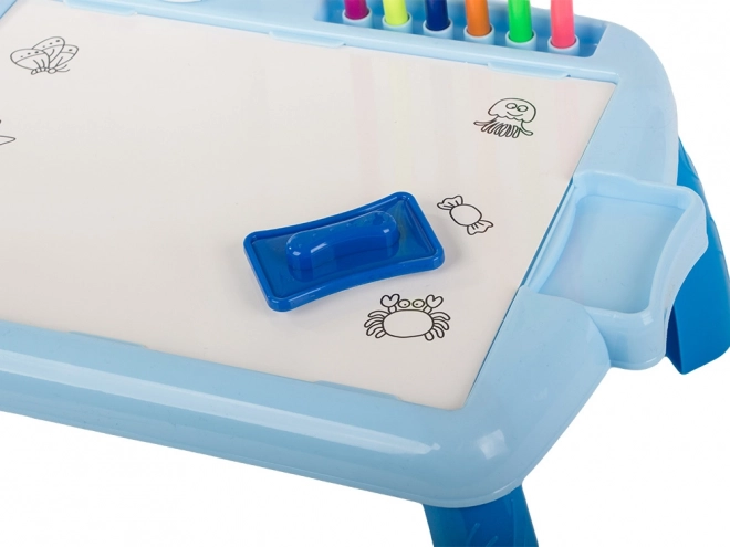 Kinder educatieve tafel met projector blauw