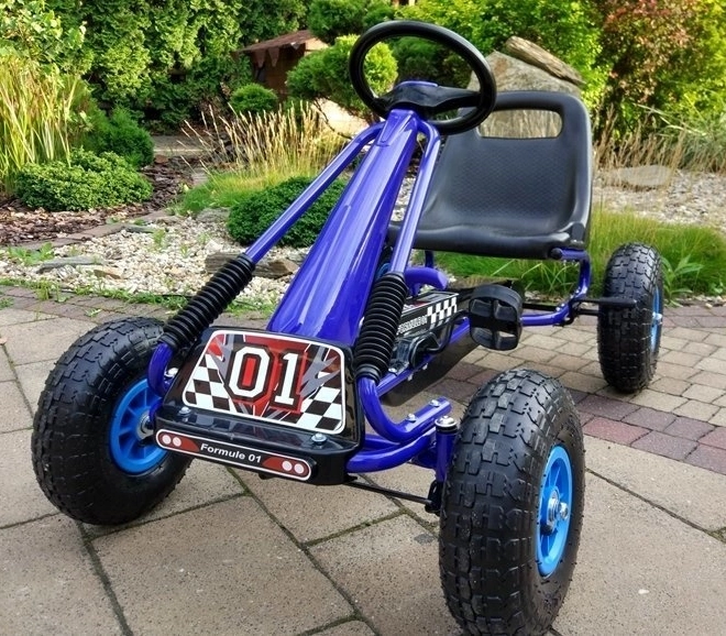 Trapper luchtkart + Opblaasbare banden + Verstelbare stoel – Blauw