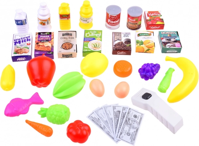 Rijke set etenswaren en accessoires