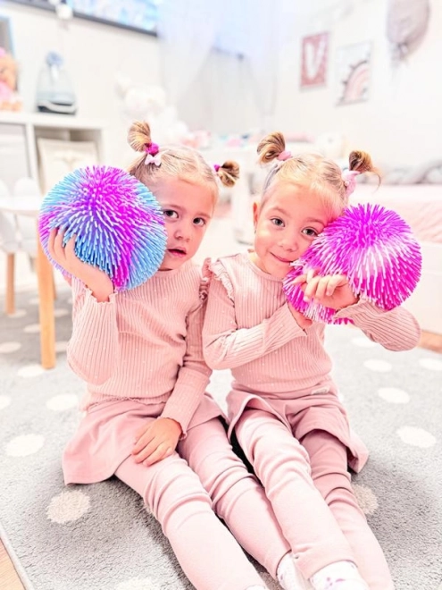 SPORTO Struise regenboogbal met licht - roze met wit