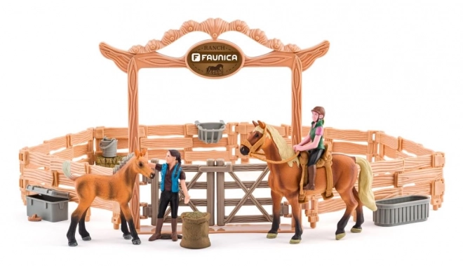 Rijschool met paard en ruiter