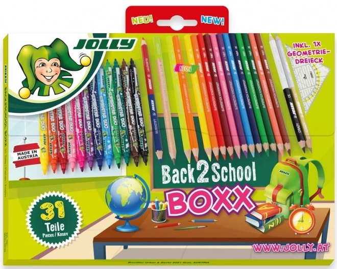 Set van pastels en stiften Terug naar school - 31 stuks