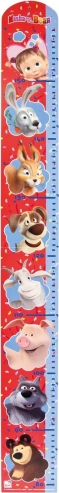 Bino Masha en de Beer houten kindermeetlat rood-blauw