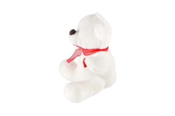 Pluche teddybeer met strik en hart 12 cm