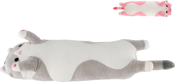 Liggende pluchen speelgoed kat