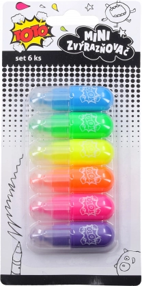 Mini markeerstiften – set van 6 kleuren