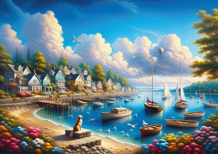 Puzzel Haven vol Zeilboten 260 stukjes
