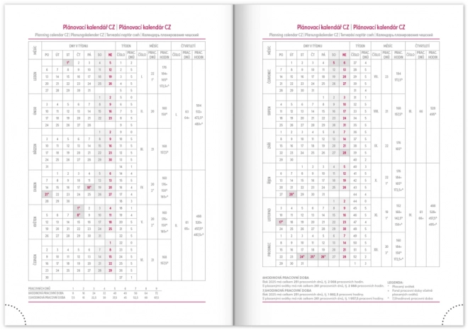 Weekagenda Aprint 2025, zwart, 15 × 21 cm