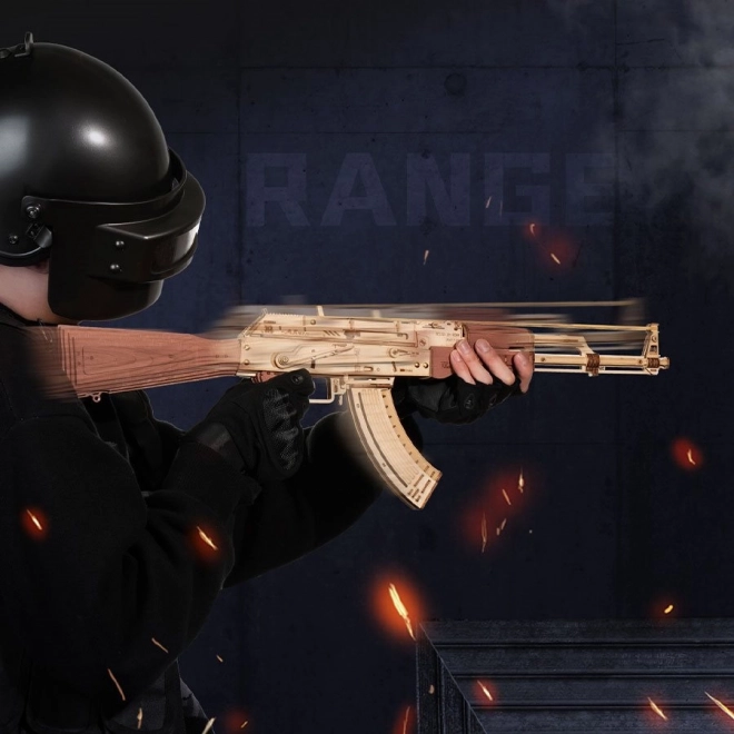 RoboTime 3D Houten Mechanische Puzzel Aanvalsgeweer AK-47