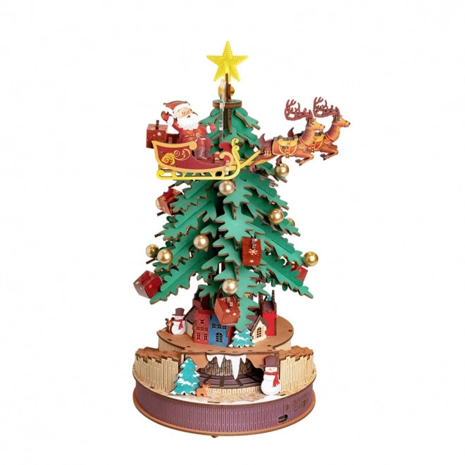 RoboTime 3D houten puzzel muziekdoos Kerstboom