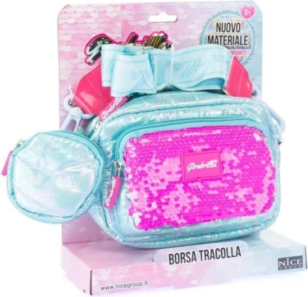 Meisjeshandtas GIRABRILLA blauw Puff met pailletten