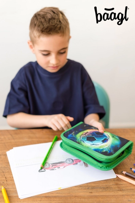 BAAGL Schooletui eenlaagse Voetbal Bal groen