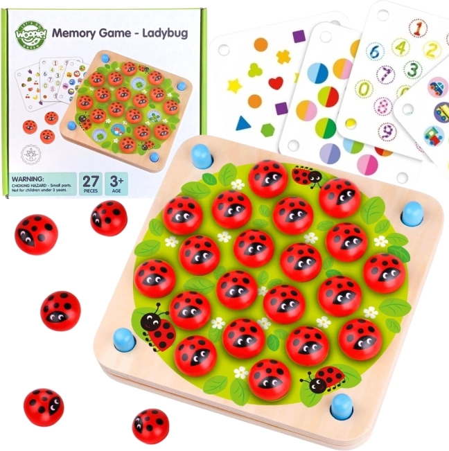 Houten geheugenspel met lieveheersbeestjes WOOPIE Green