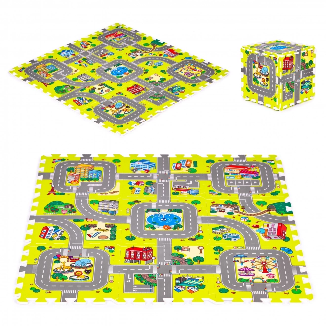 Schuim speelmat stad – 9 delen 90,5 × 90,5 cm IPLAY