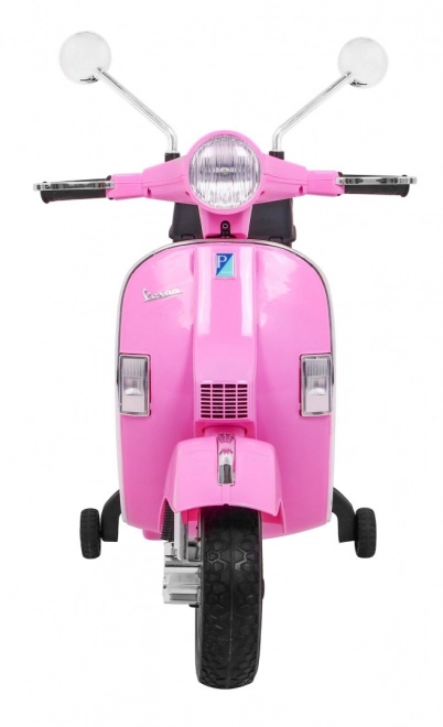Elektrische kinderscooter Vespa roze met zijwieltjes