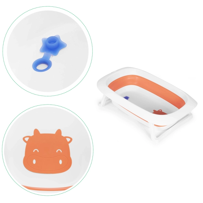 Kinderbadje - opvouwbaar badje met afvoer 81 cm - ECOTOYS – oranje