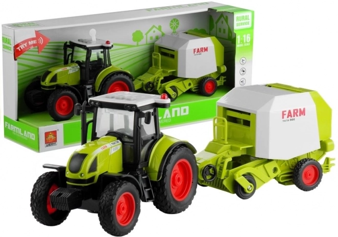 Tractor met balenpers