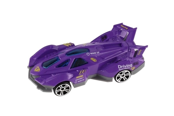 Auto sport 6st metalen/kunststof 8cm met vrije loop in doosje 10,5x27,5x4cm