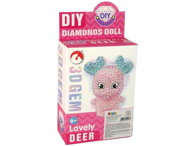 Creatieve set DIY roze diamanten rendier 3D hanger met kristallen
