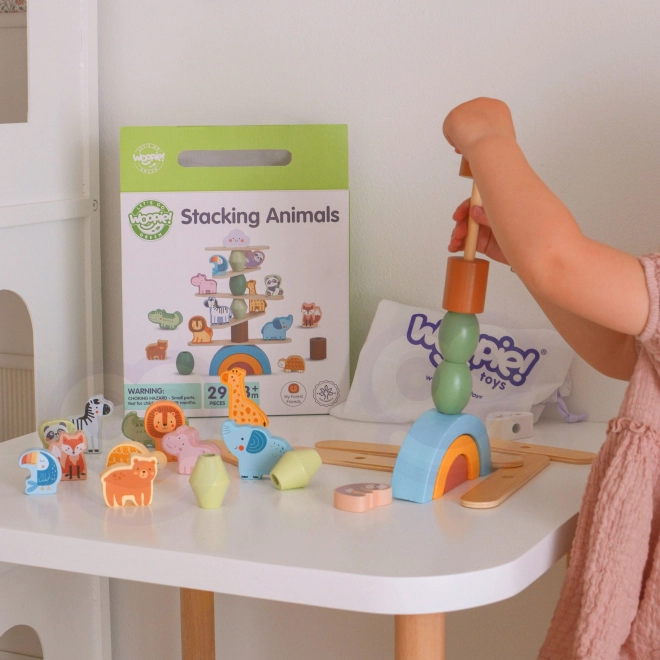 Woopie groen balancerend houten dieren spel