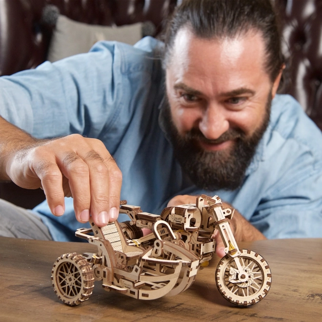 Ugears 3D-puzzel Motorfiets met zijspan 380 stuks