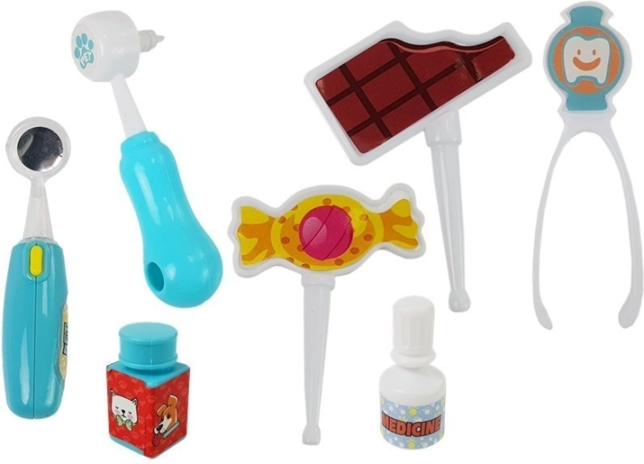 Oplichtend spiegeltje en realistische instrumenten