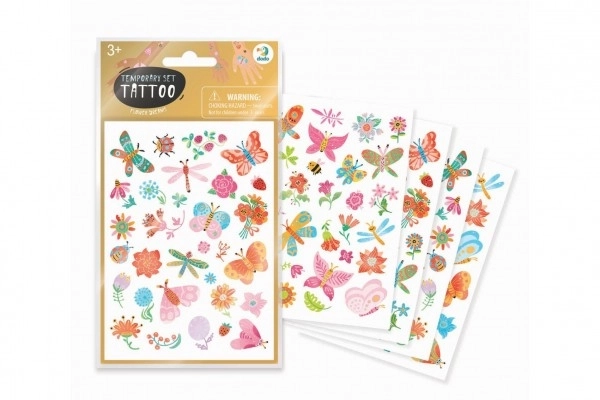 Tattoo set Vlinders en bloemen