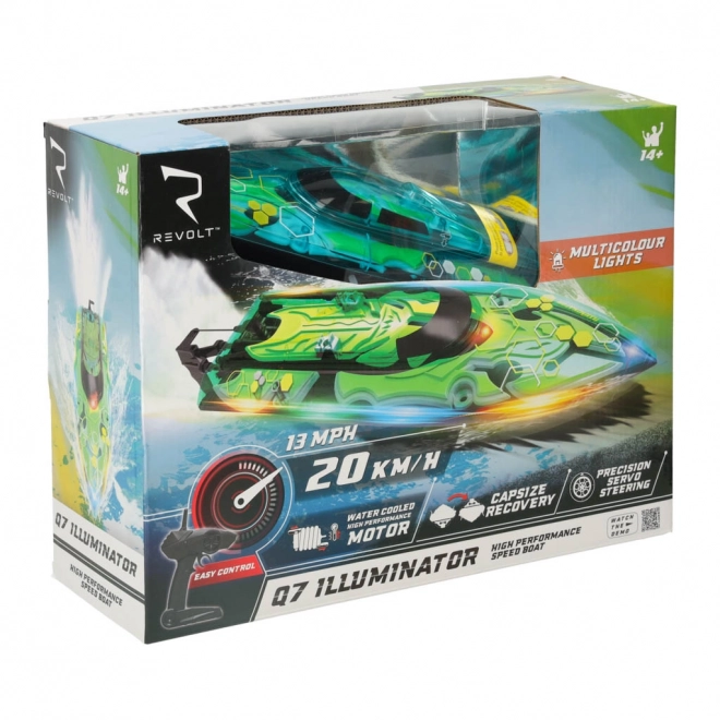 Groene op afstand bestuurbare boot Revolt Illuminator