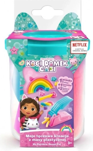 Set met boetseerklei Gabi's Kattenhuis Mijn Regenboogcreaties - turquoise bekertje