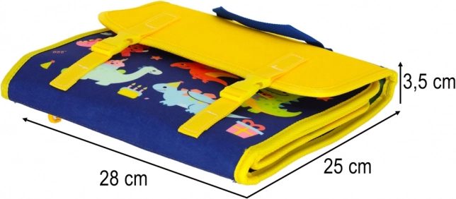 Montessori sensorisch manipulatiebord met dinothema blauw
