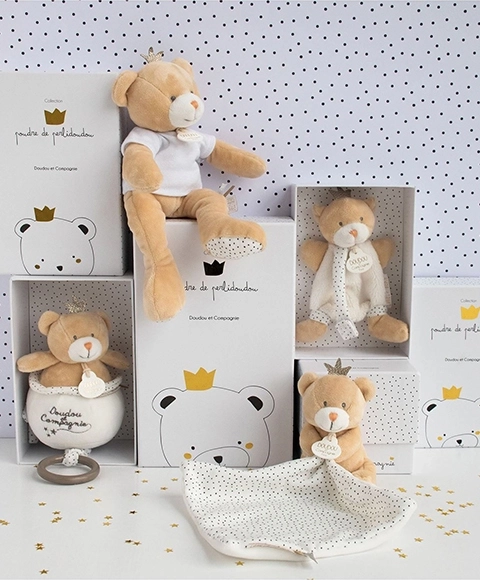 Cadeauset pluchen teddybeer met speenhouder