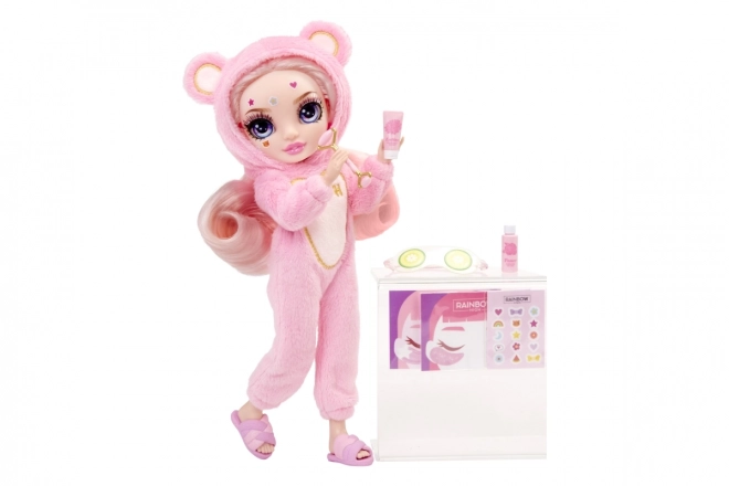 Pop Rainbow High Junior voor Pyjamafeest, Roze Bella
