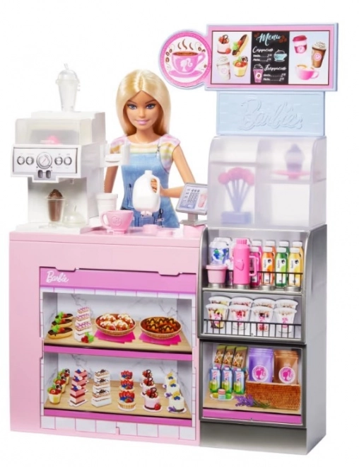 Barbie barista in het café