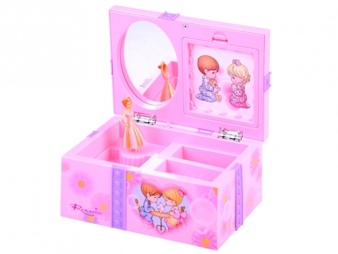 Roze sieradendoos met een muziekkistje voor kleine meisjes