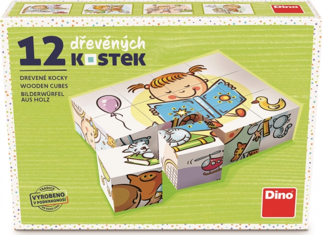 Dino Mooie Dag 12 houten blokken