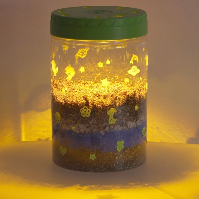 Terrarium voor het kweken van planten met LED-lamp en dinosaurussen